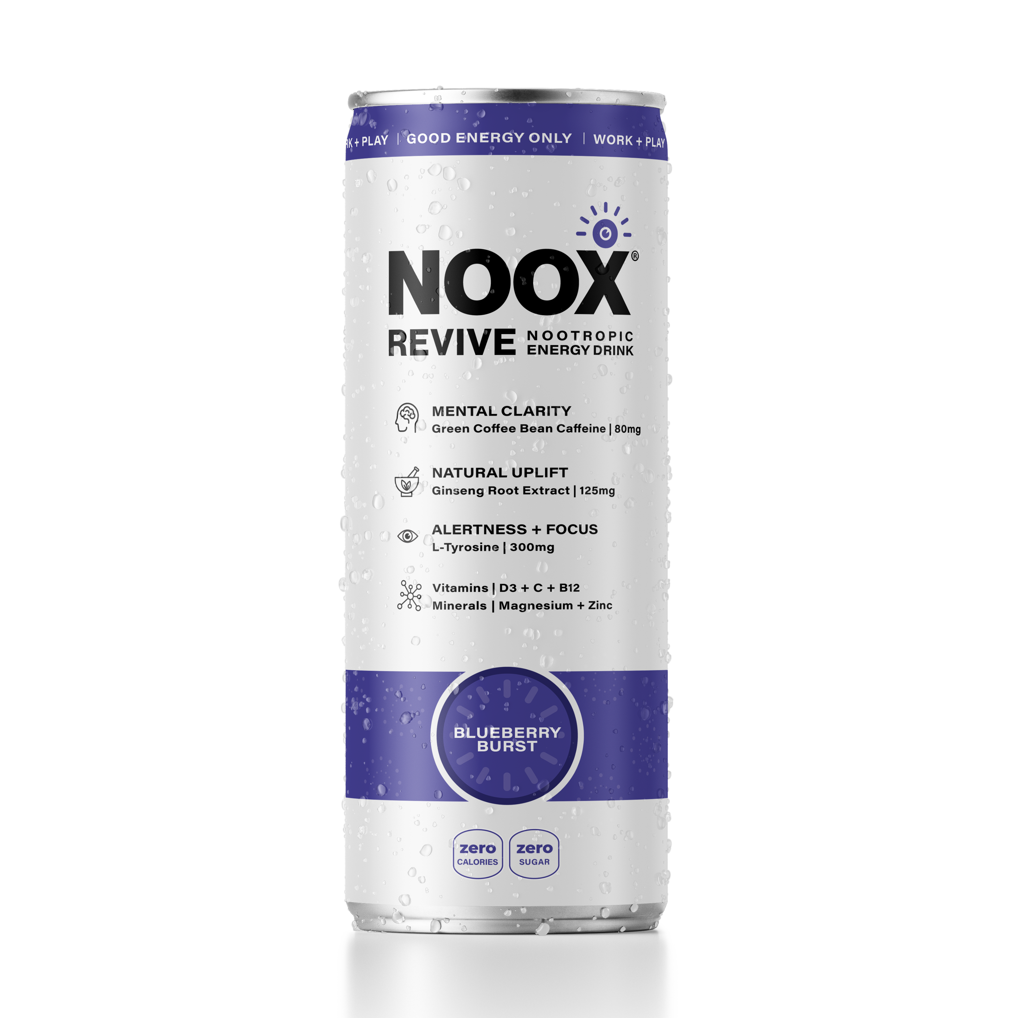 Single can of Noox Revive in Blueberry Burst flavour